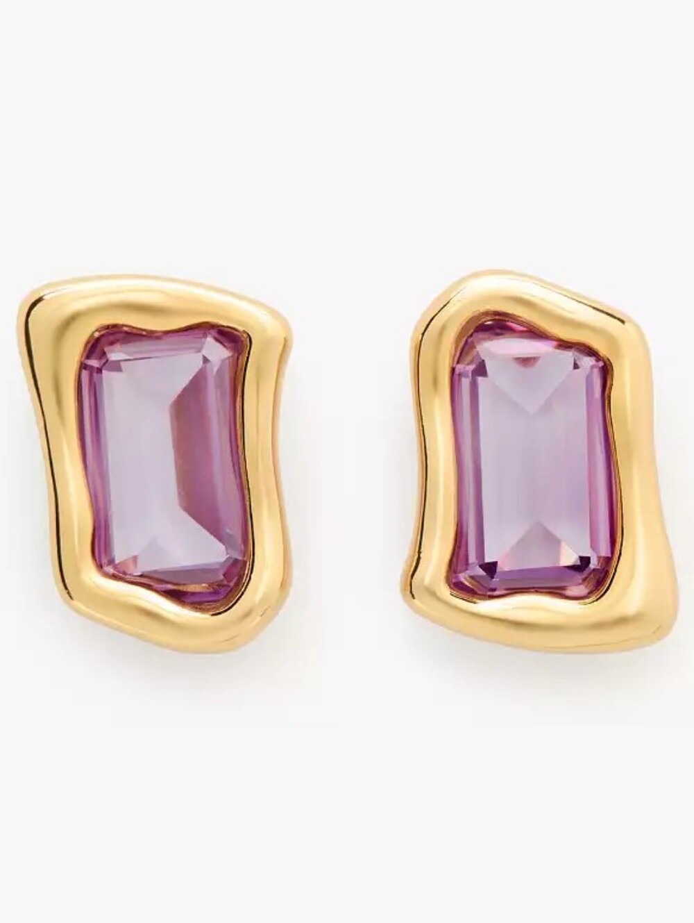 Molten Glass Statement Earrings In Light Amethyst